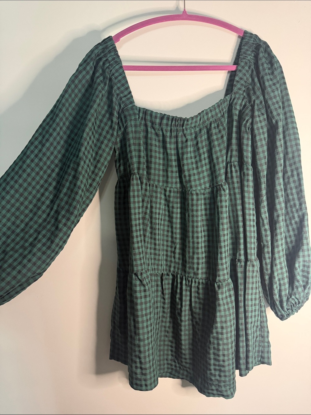 Princess Polly Green Gingham Peasant Dress/Tunic